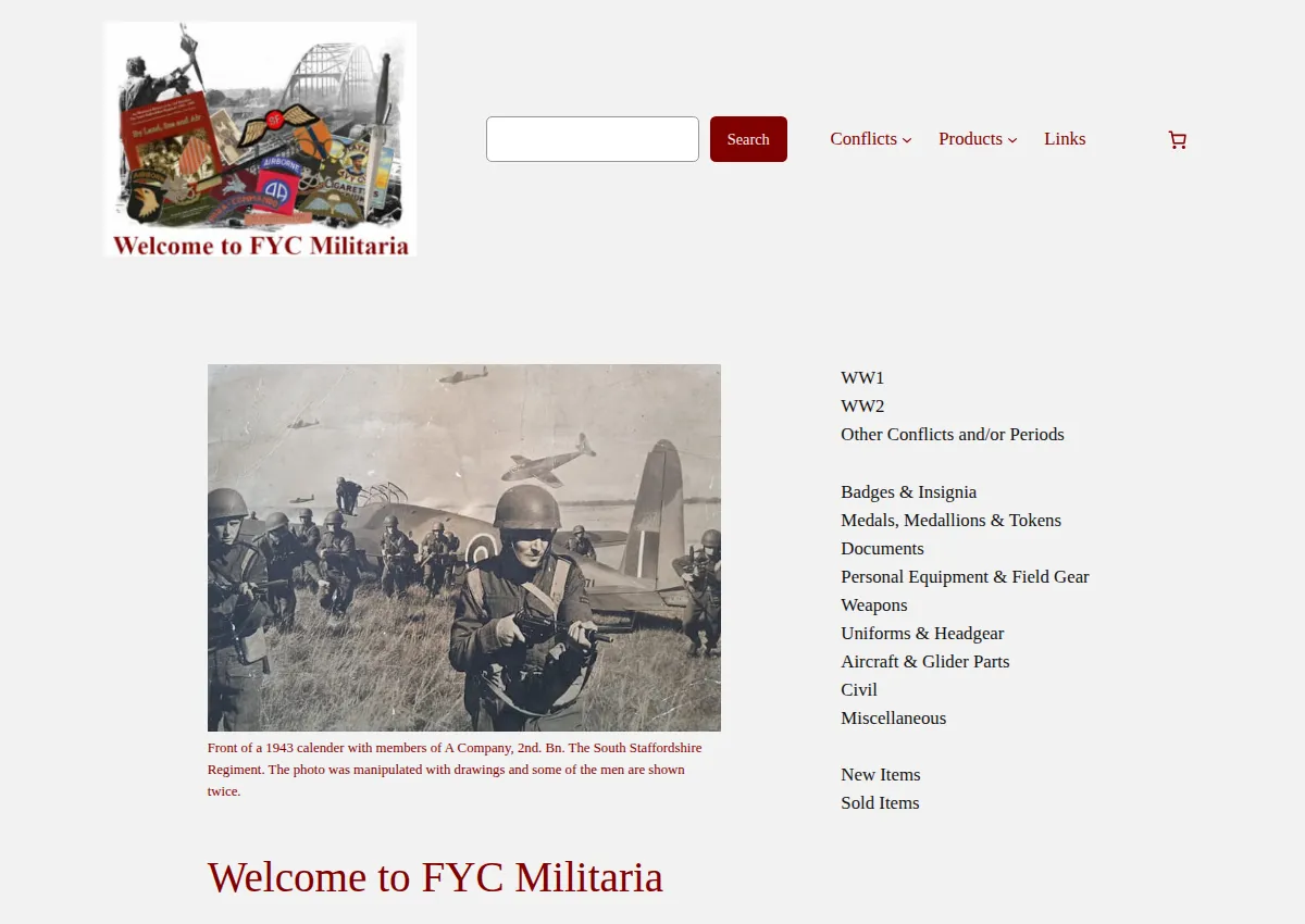 Store homepage