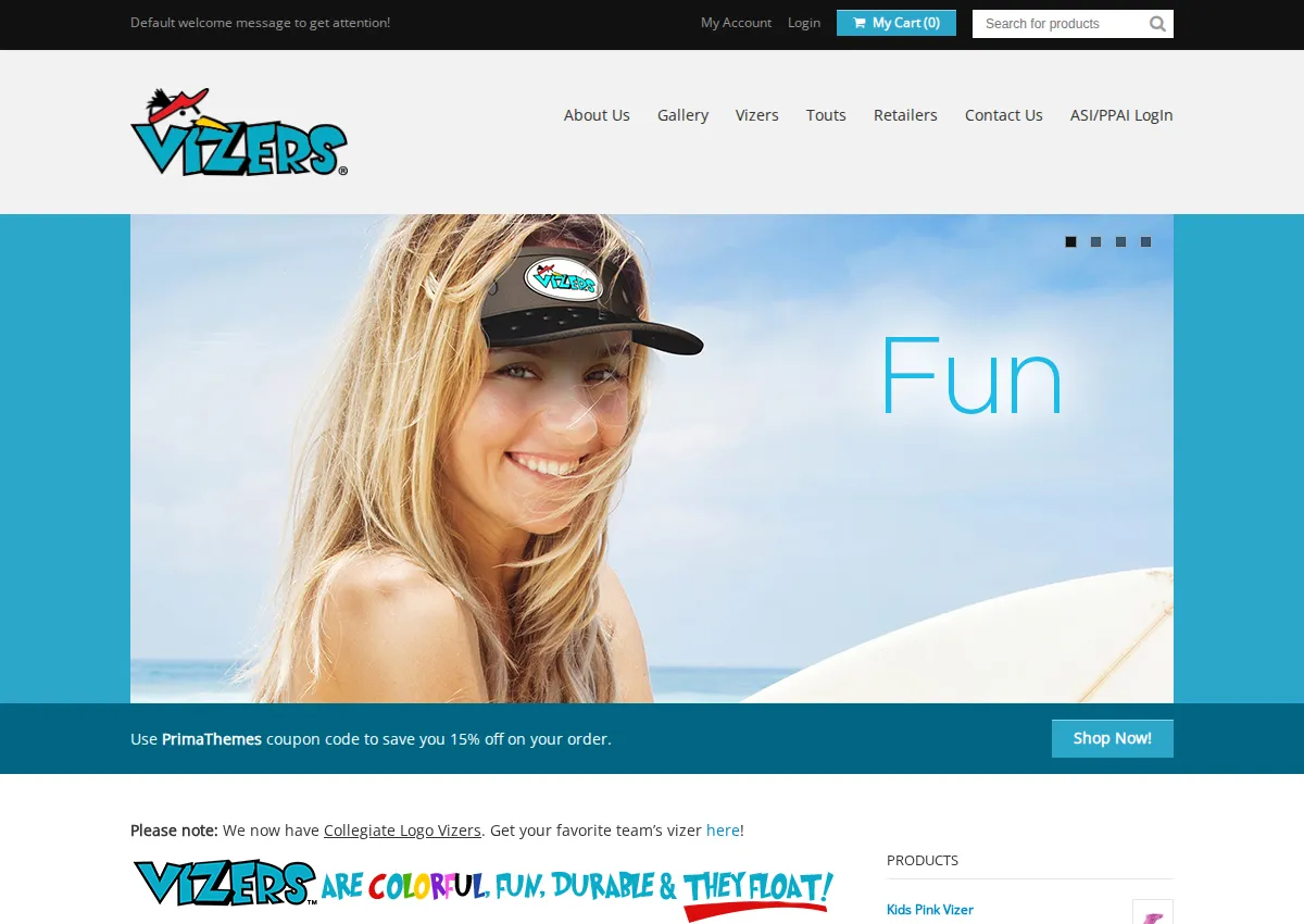 Store homepage
