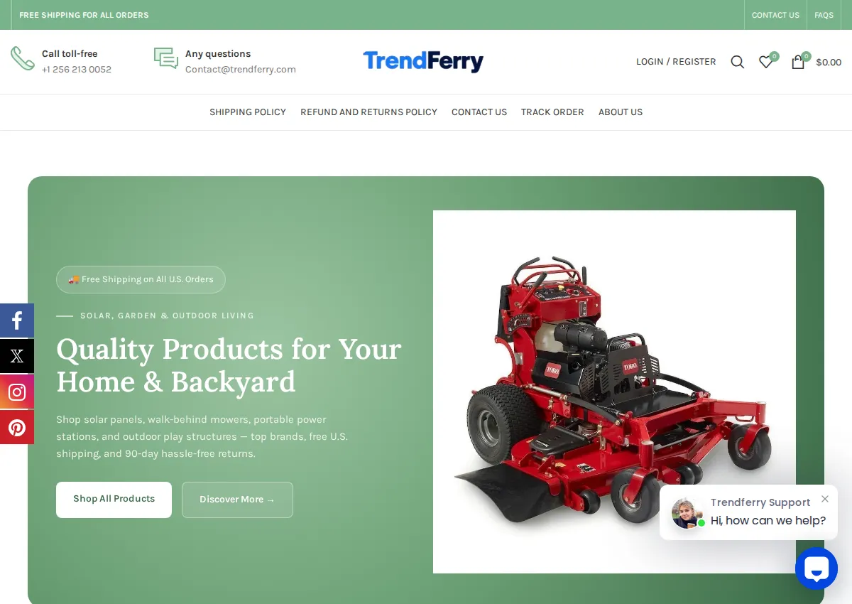 Store homepage