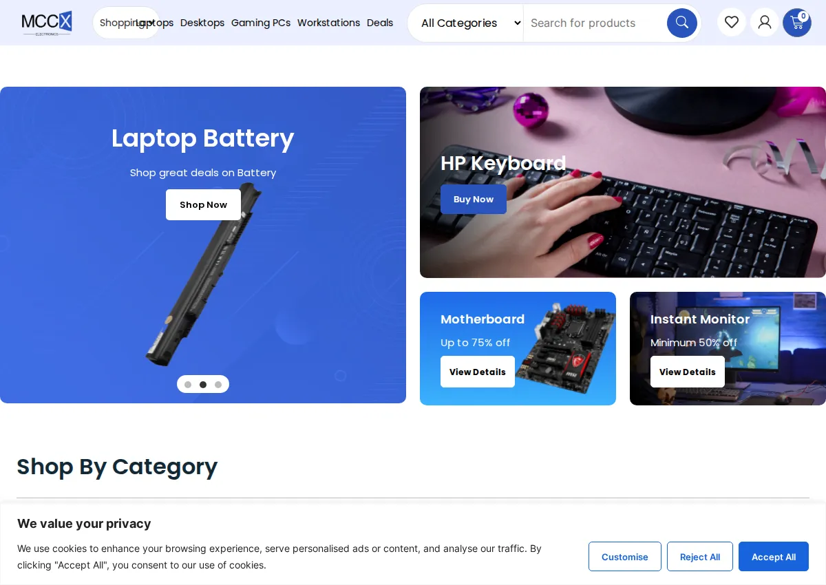 Store homepage