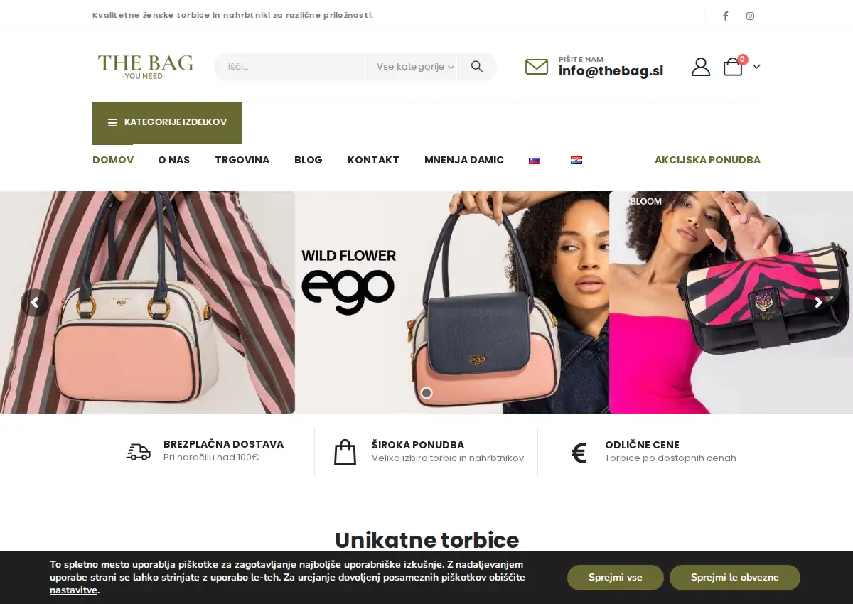 Store homepage