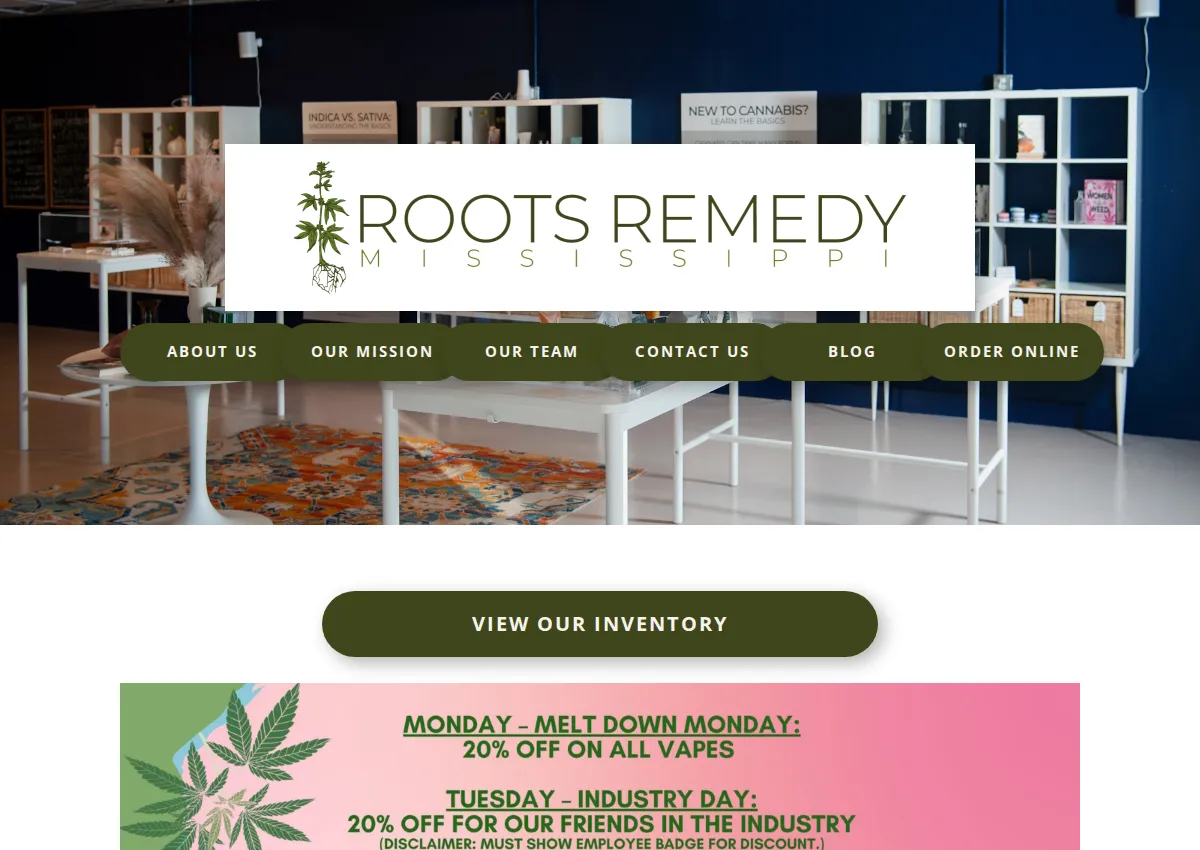 Store homepage