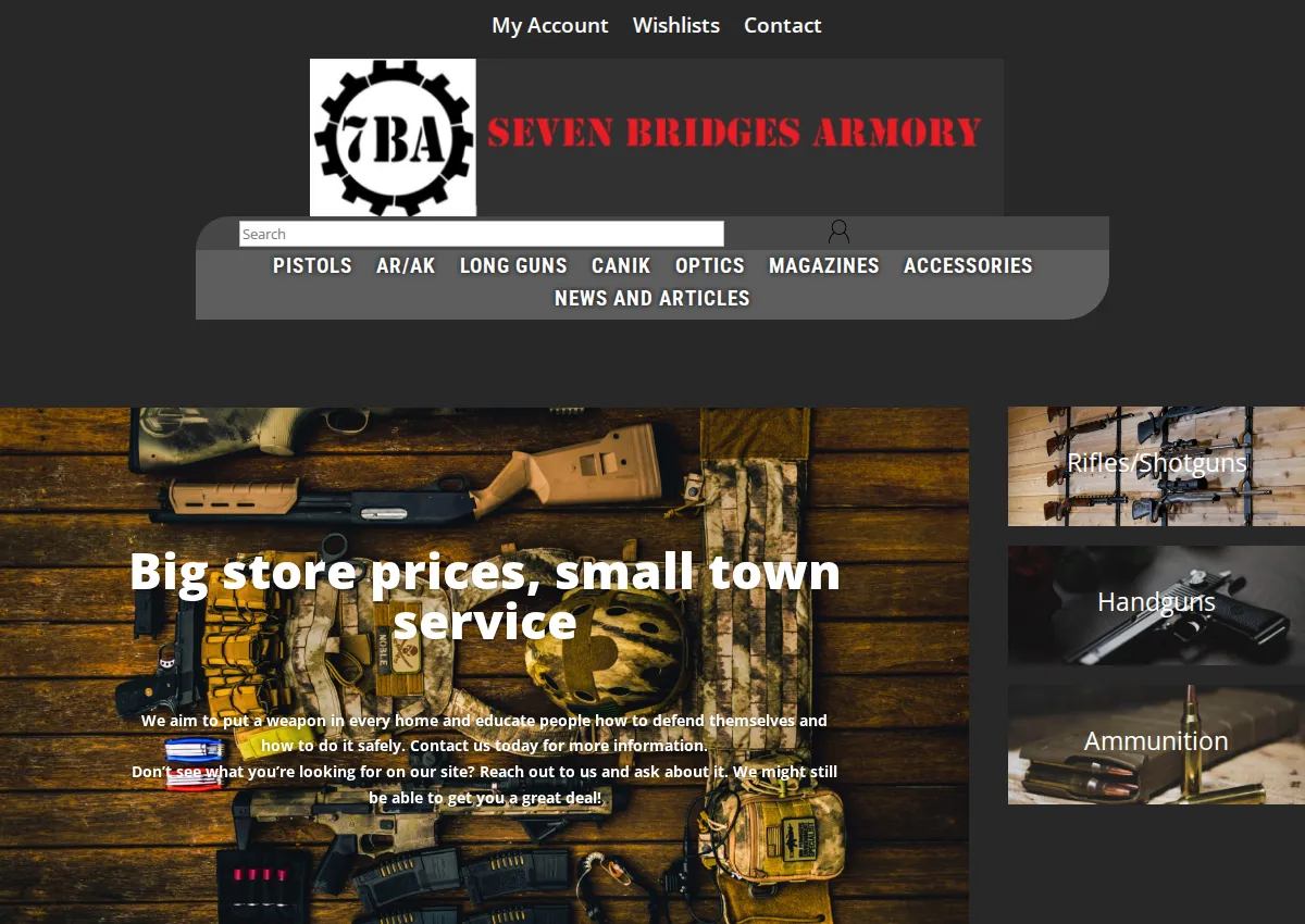 Store homepage