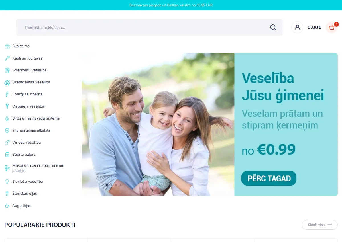 Store homepage