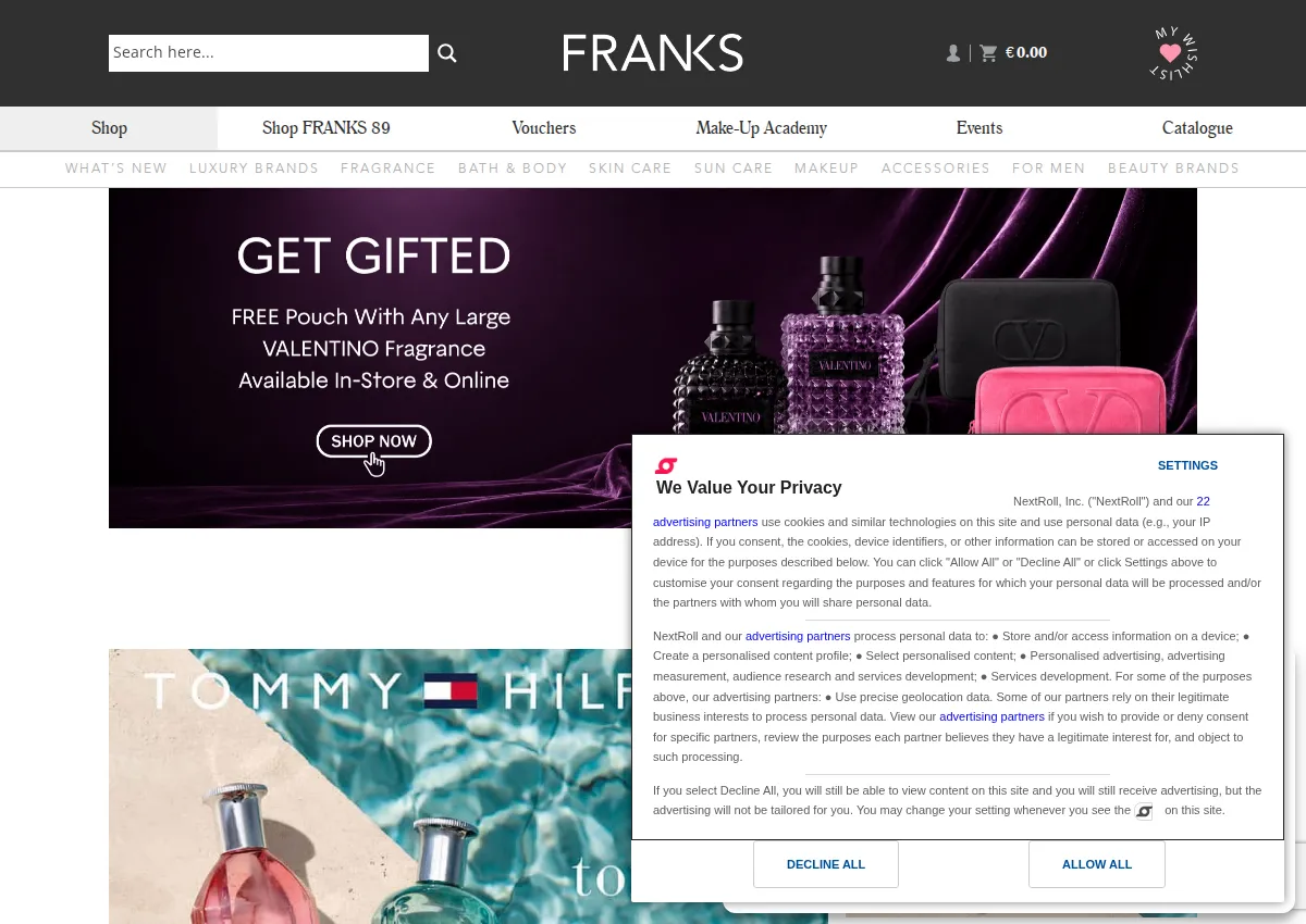 Store homepage