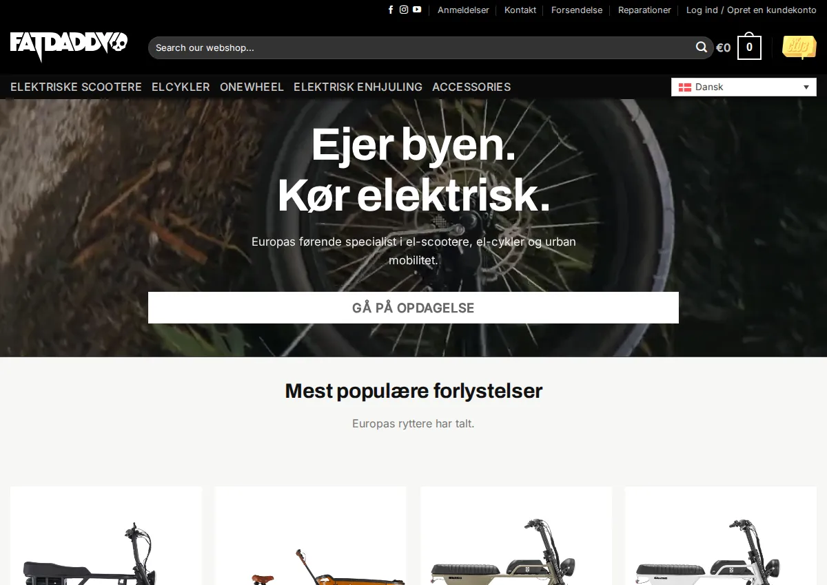 Store homepage