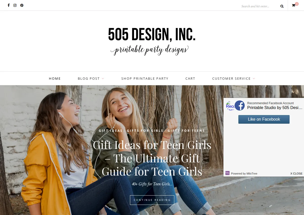 Store homepage