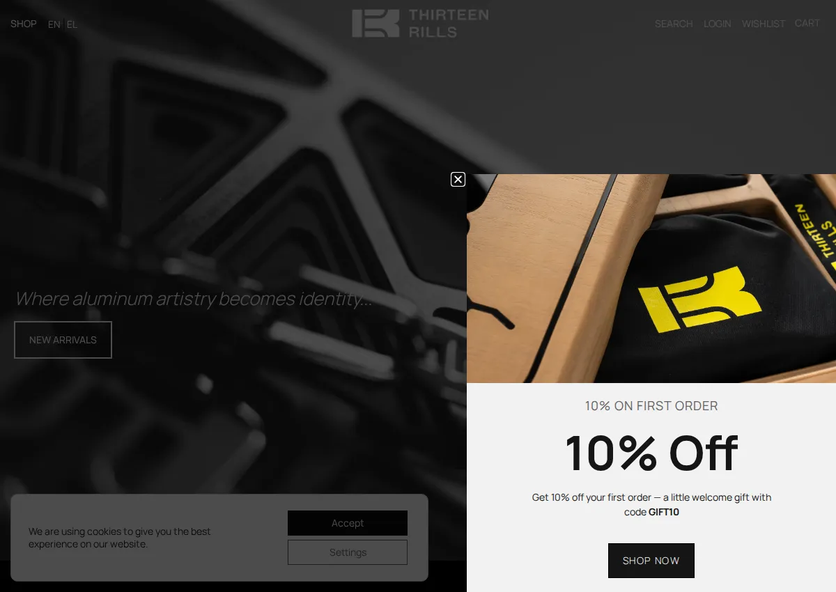 Store homepage
