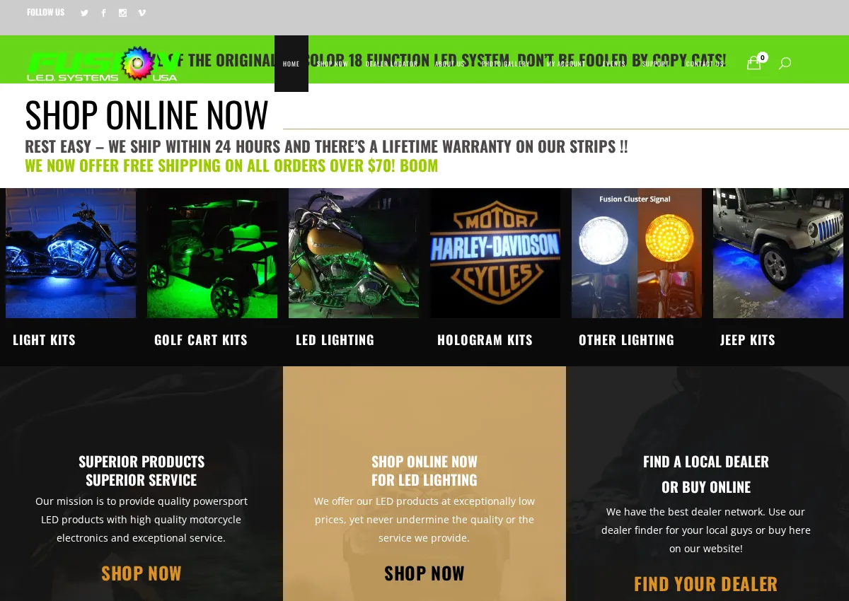 Store homepage
