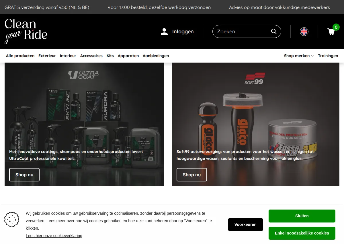 Store homepage