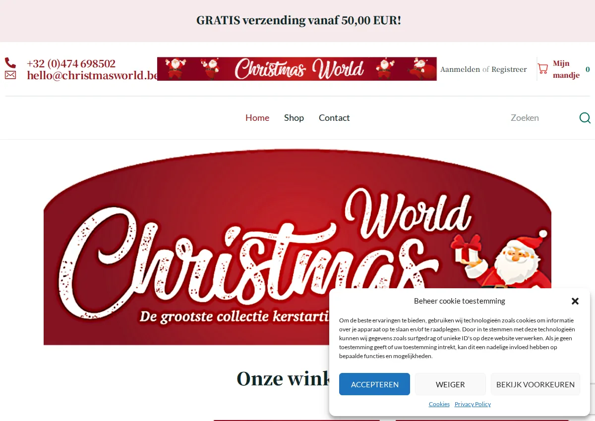 Store homepage