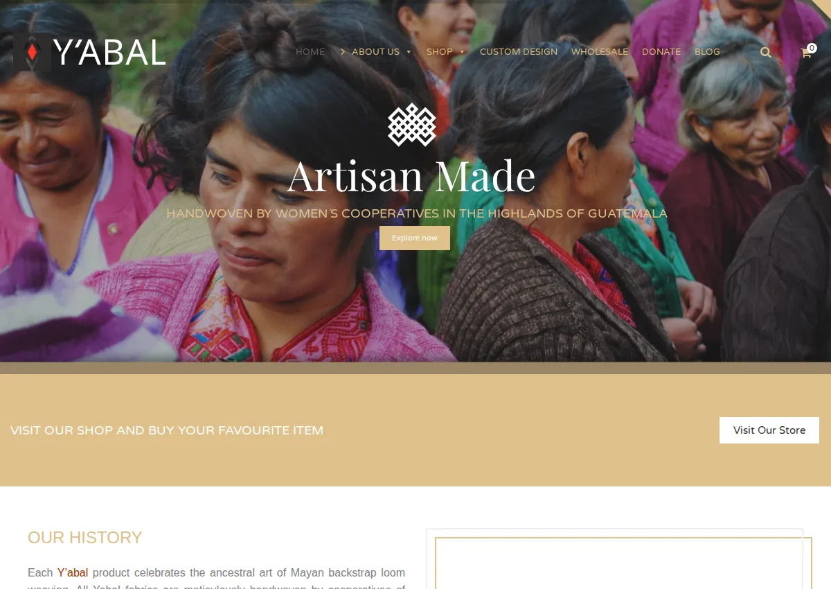 Store homepage
