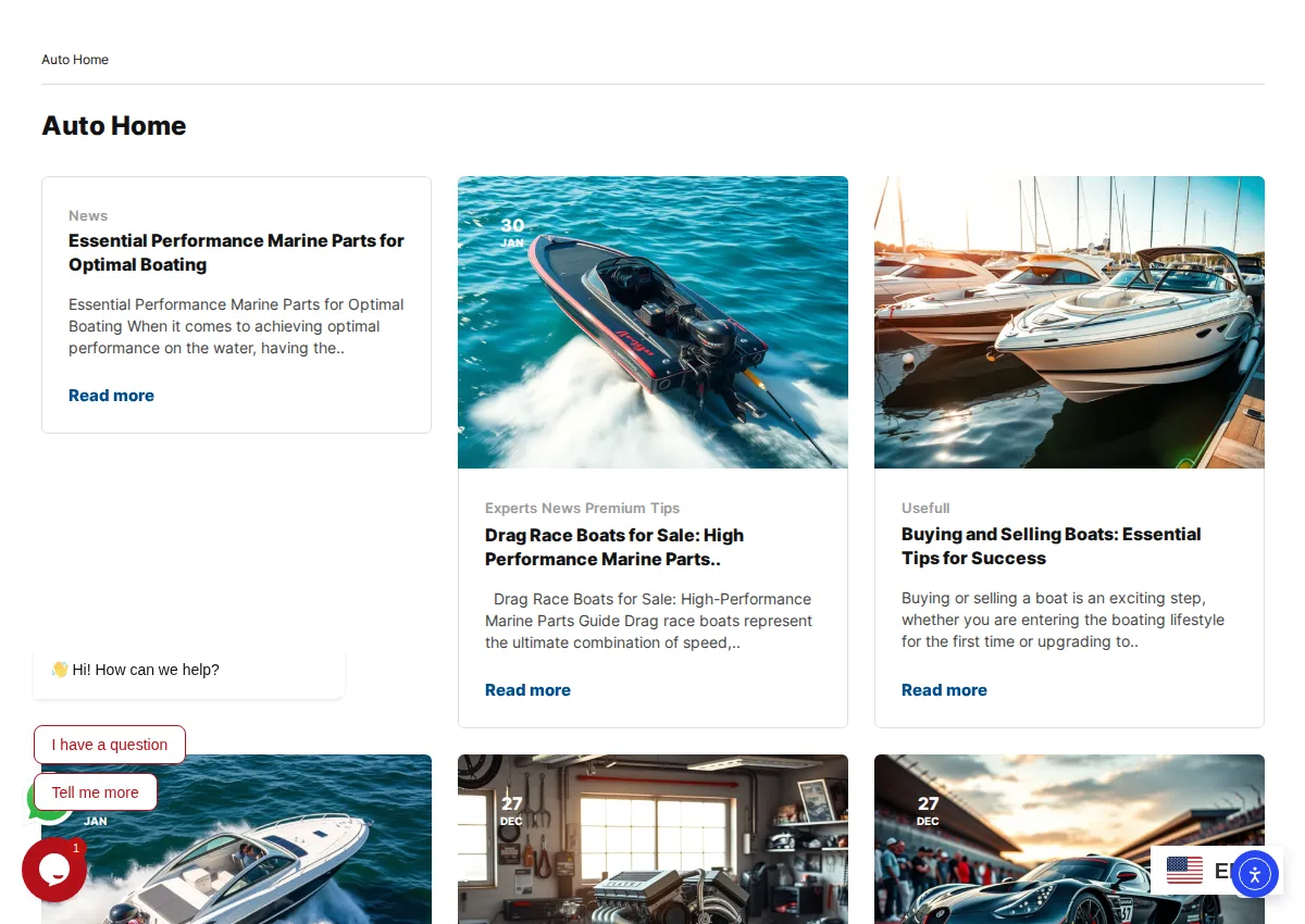 Store homepage