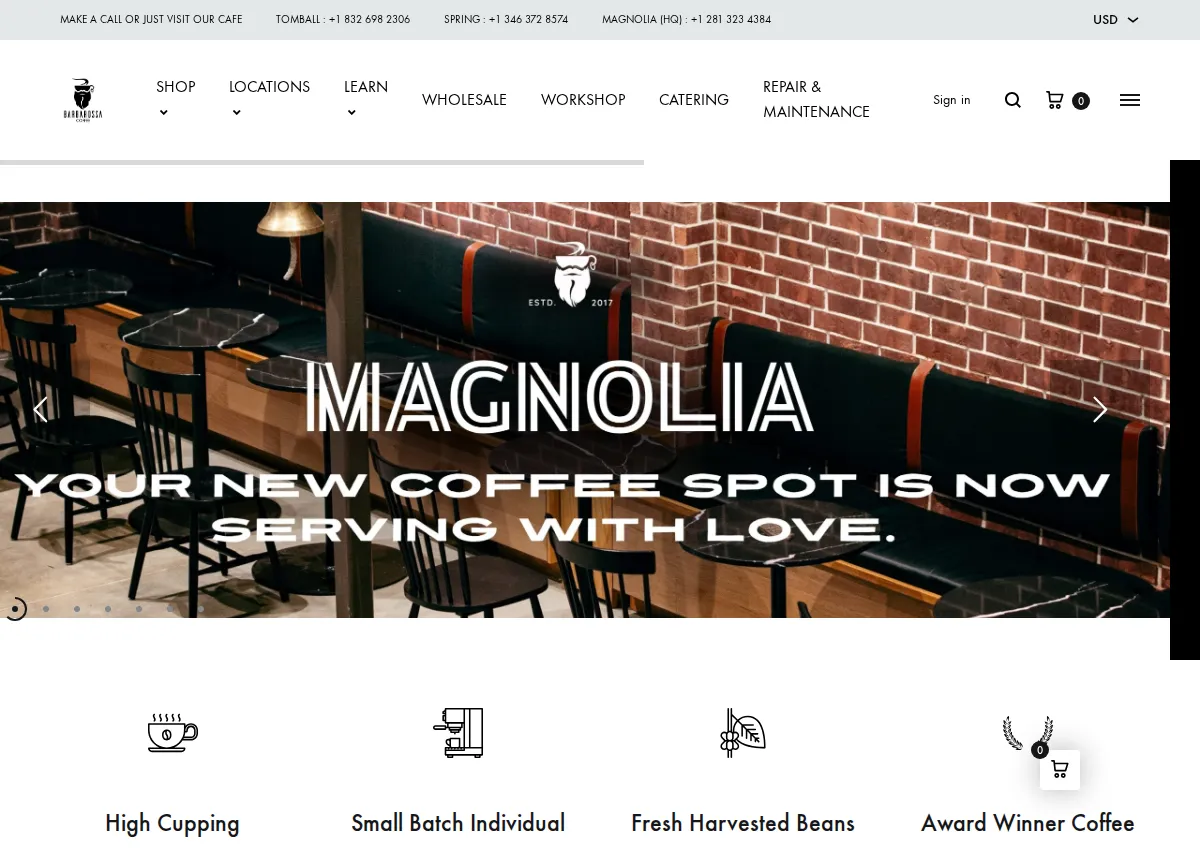 Store homepage