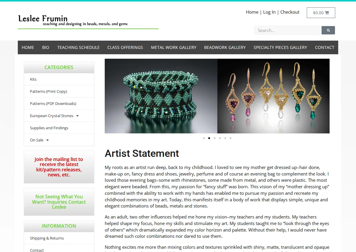Store homepage