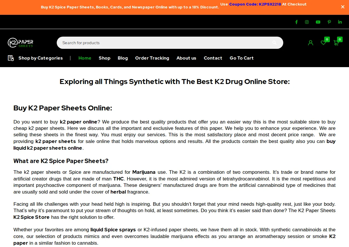Store homepage