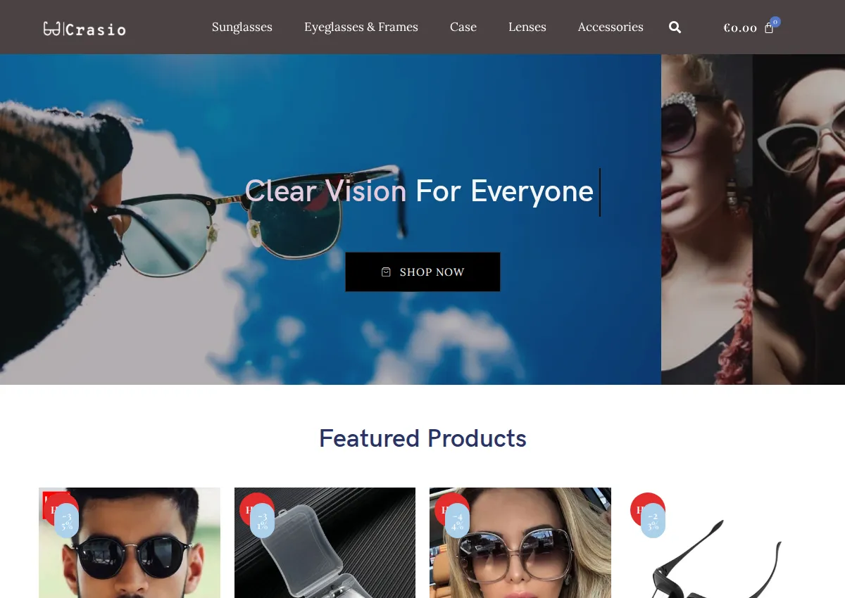 Store homepage