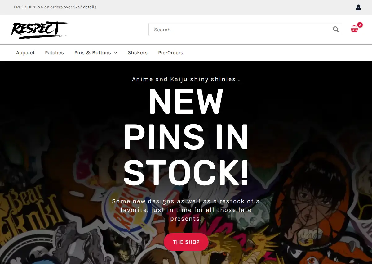 Store homepage