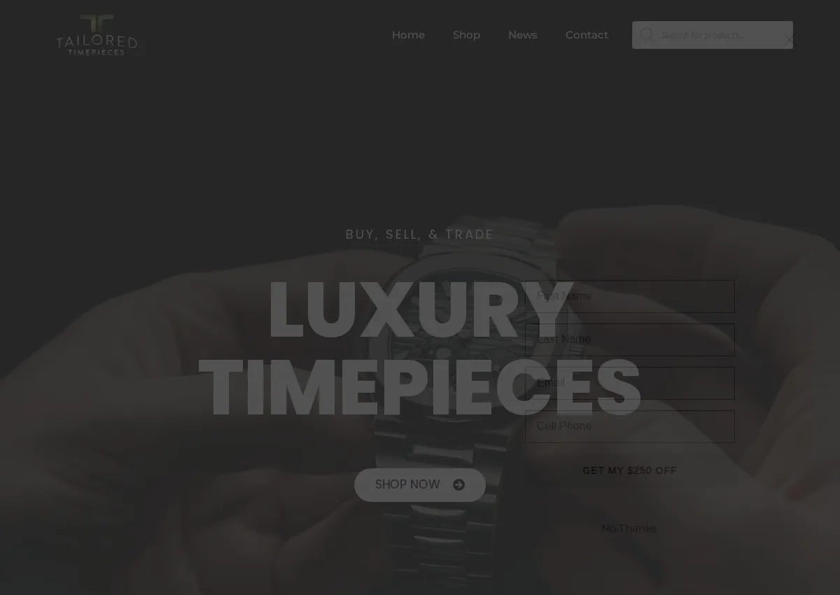 Store homepage