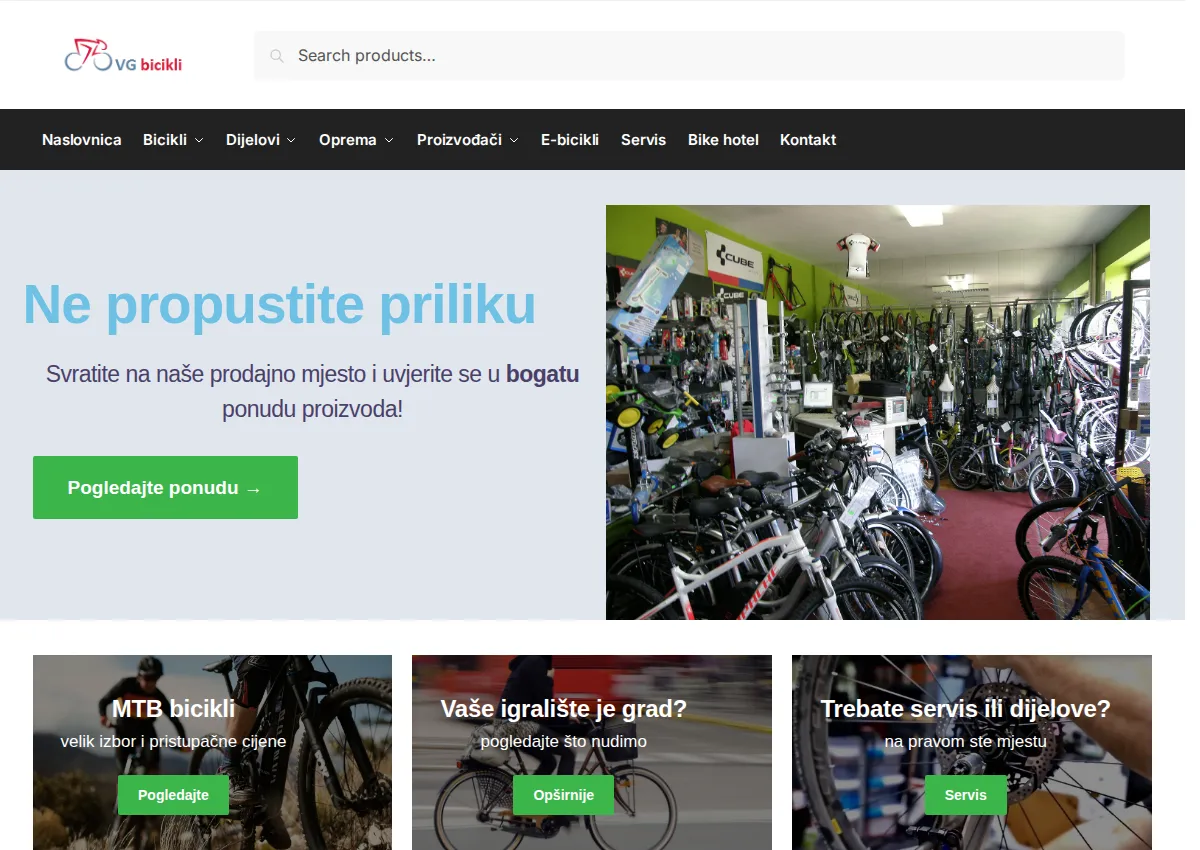 Store homepage