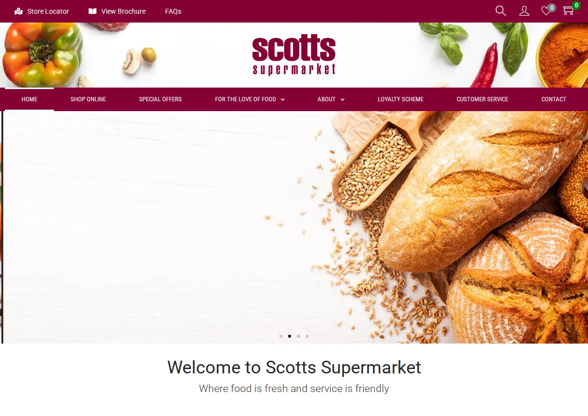 Store homepage