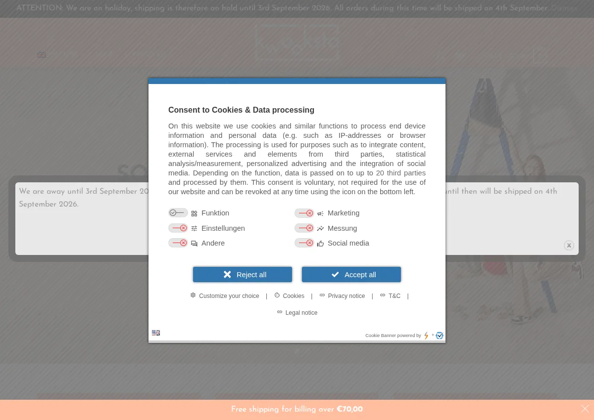 Store homepage