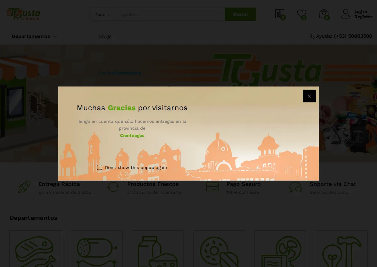 Store homepage