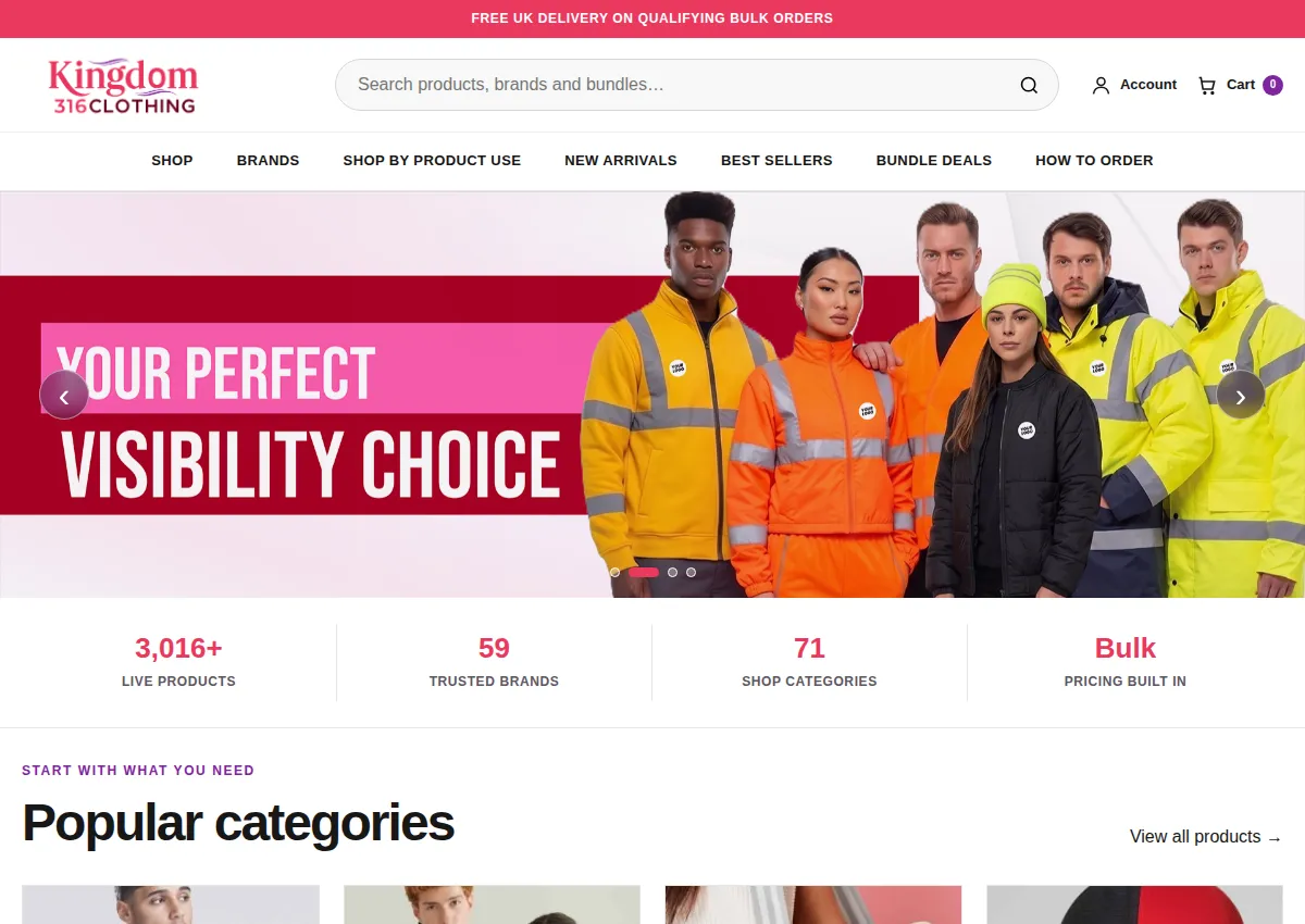 Store homepage