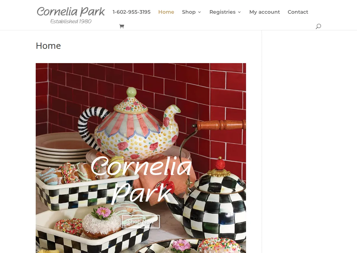 Store homepage