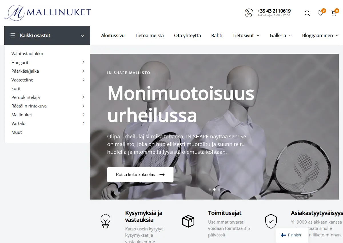 Store homepage