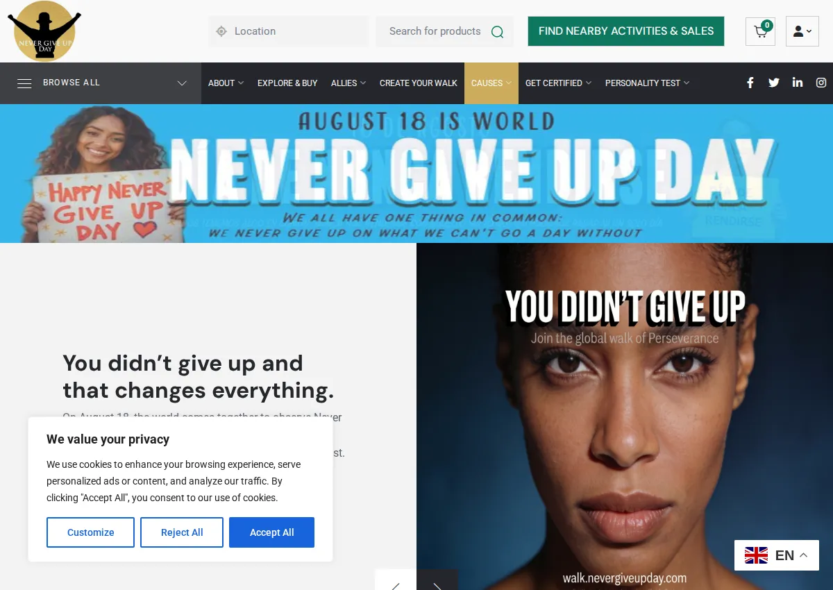 Store homepage