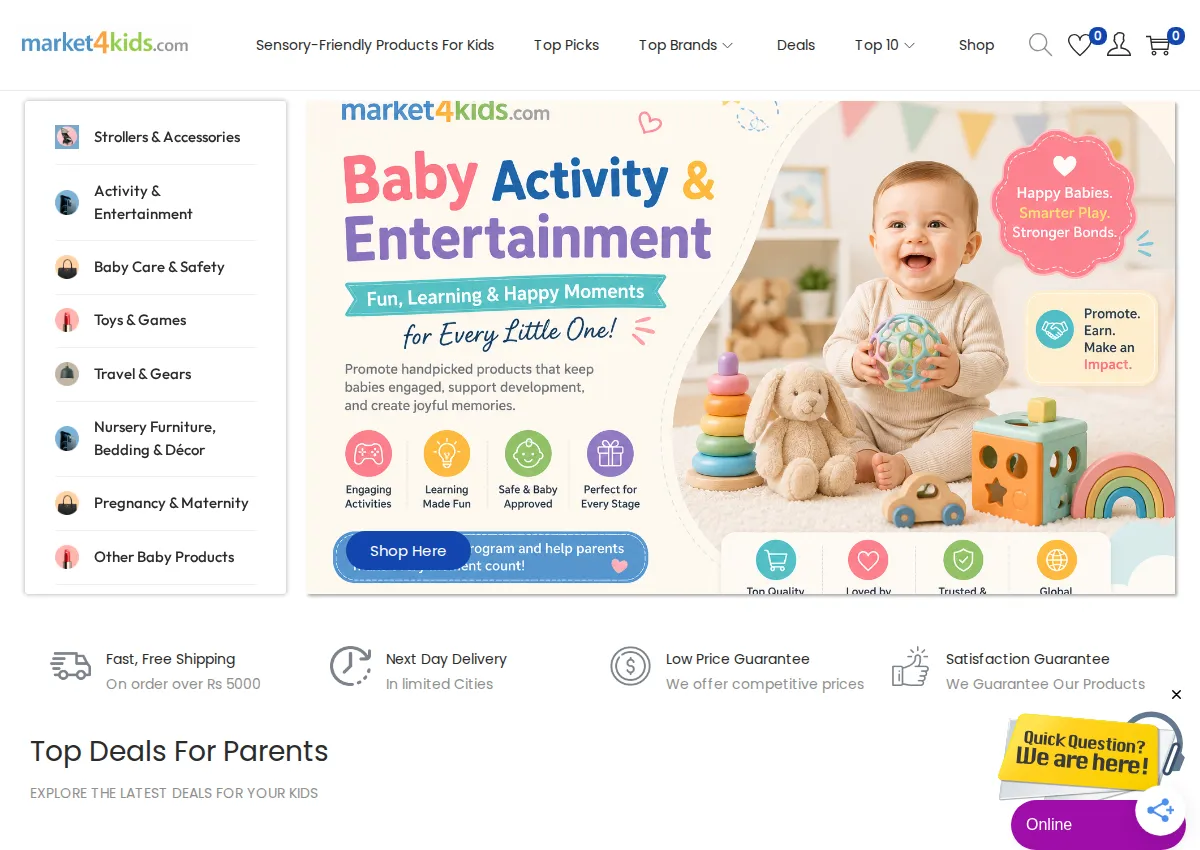 Store homepage