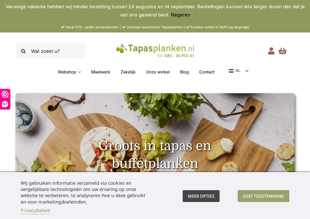 Store homepage