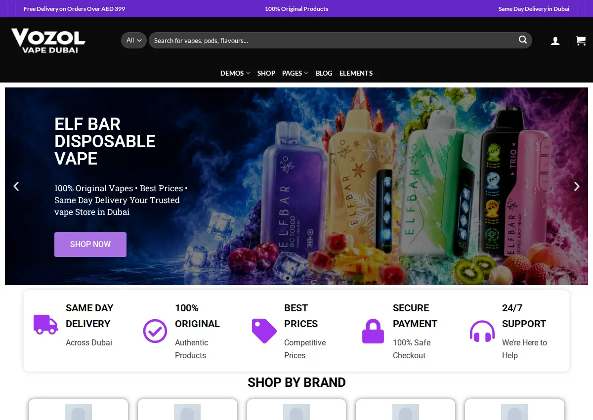 Store homepage