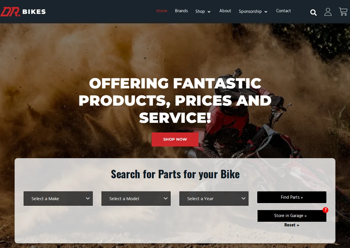 Store homepage