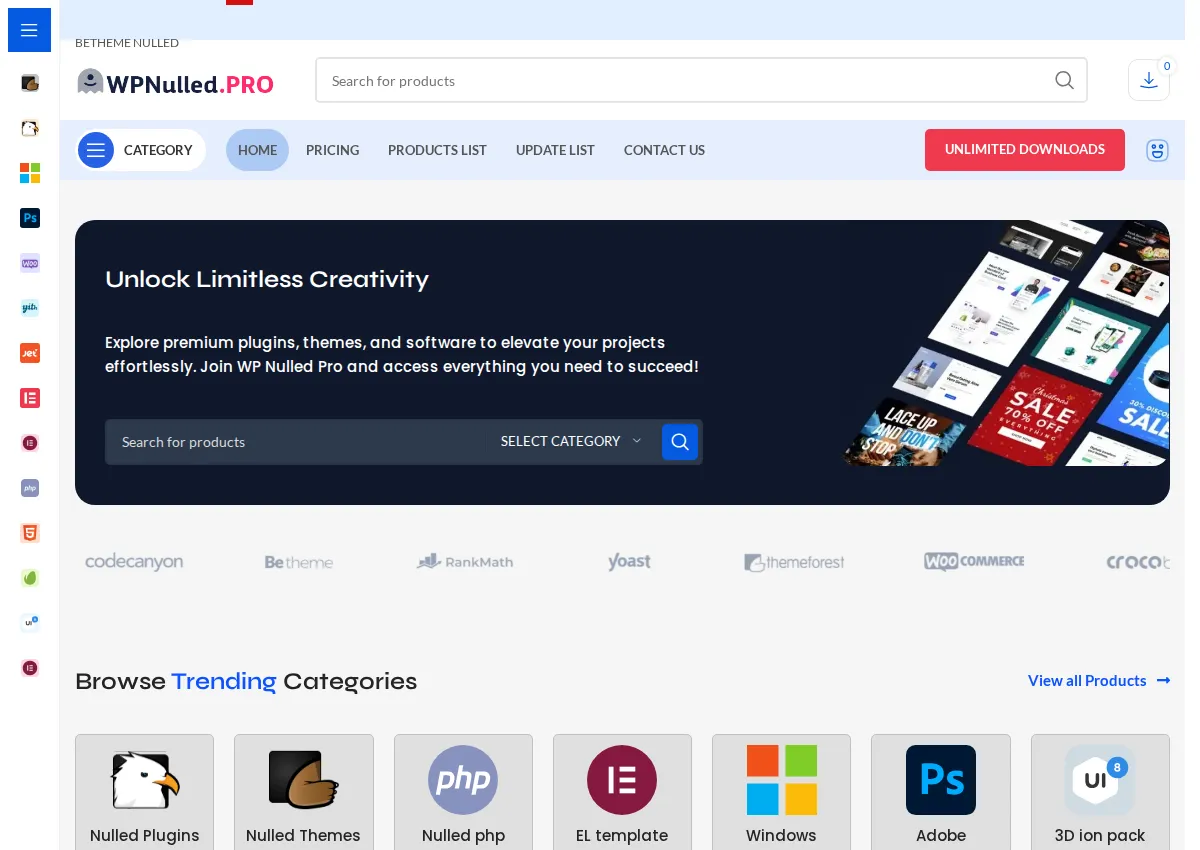 Store homepage