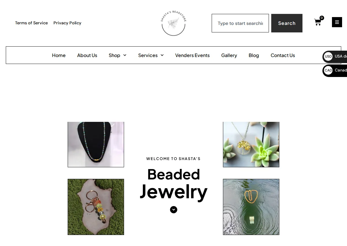 Store homepage
