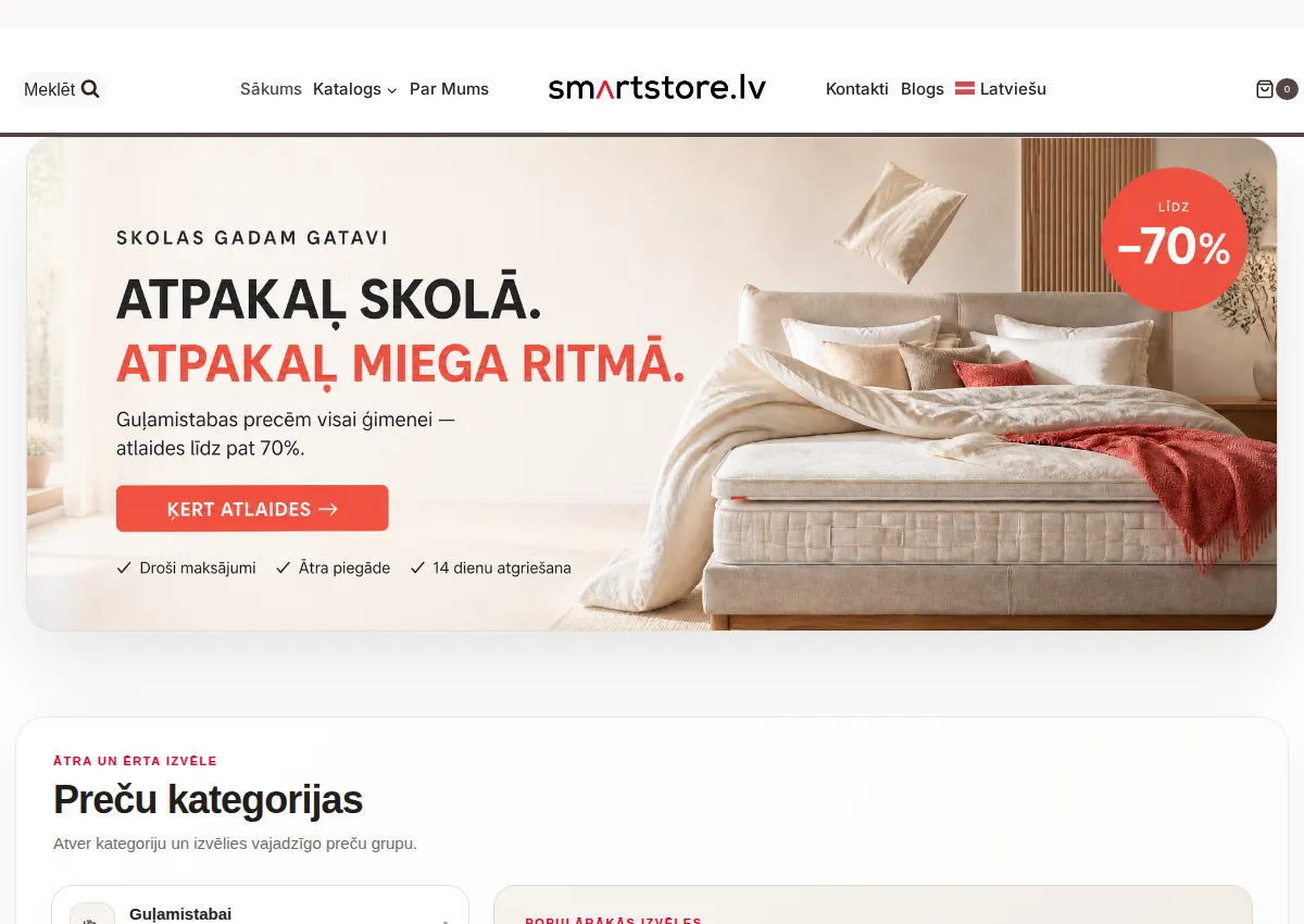 Store homepage