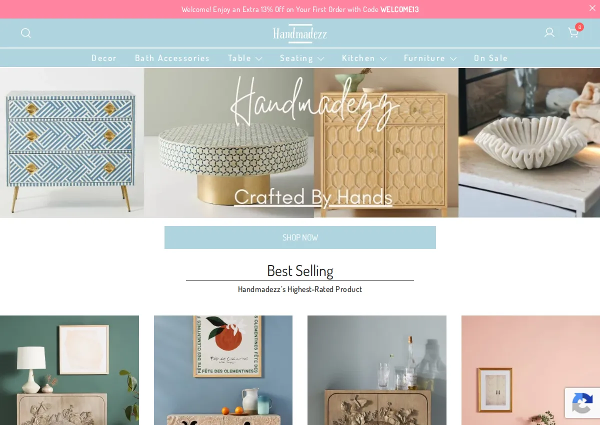 Store homepage