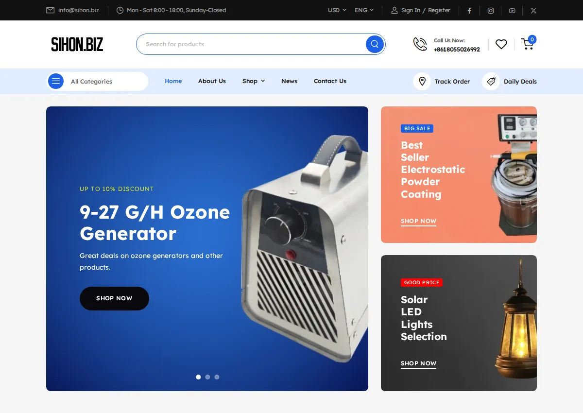 Store homepage