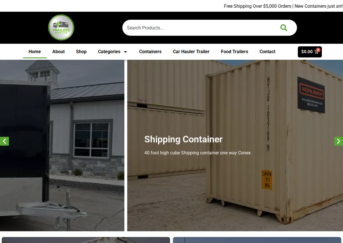 Store homepage