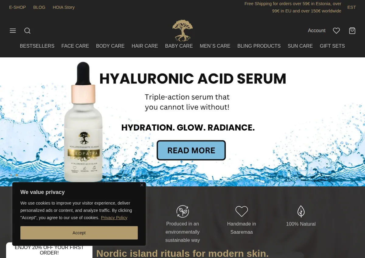 Store homepage