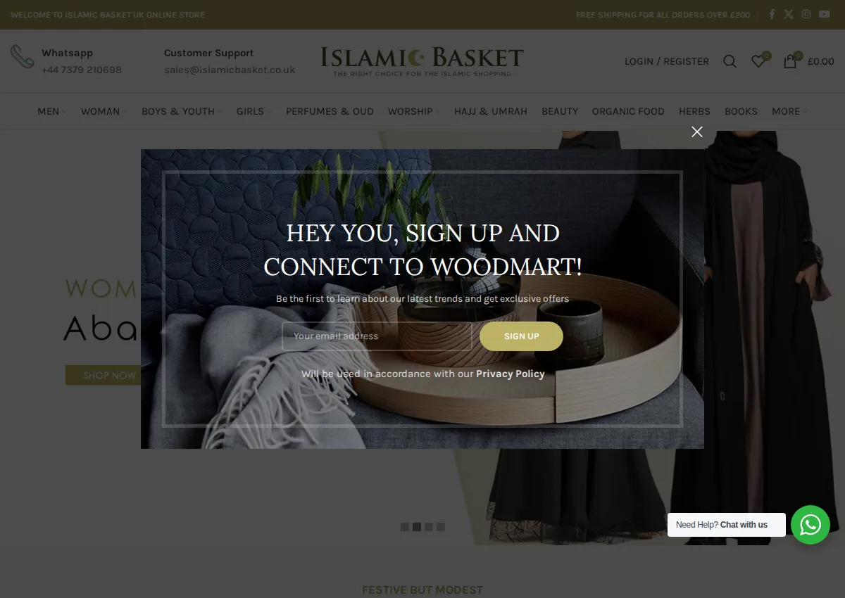 Store homepage