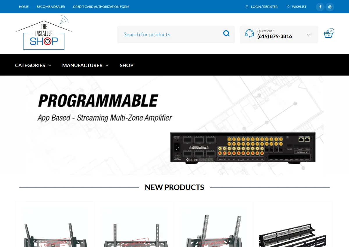 Store homepage