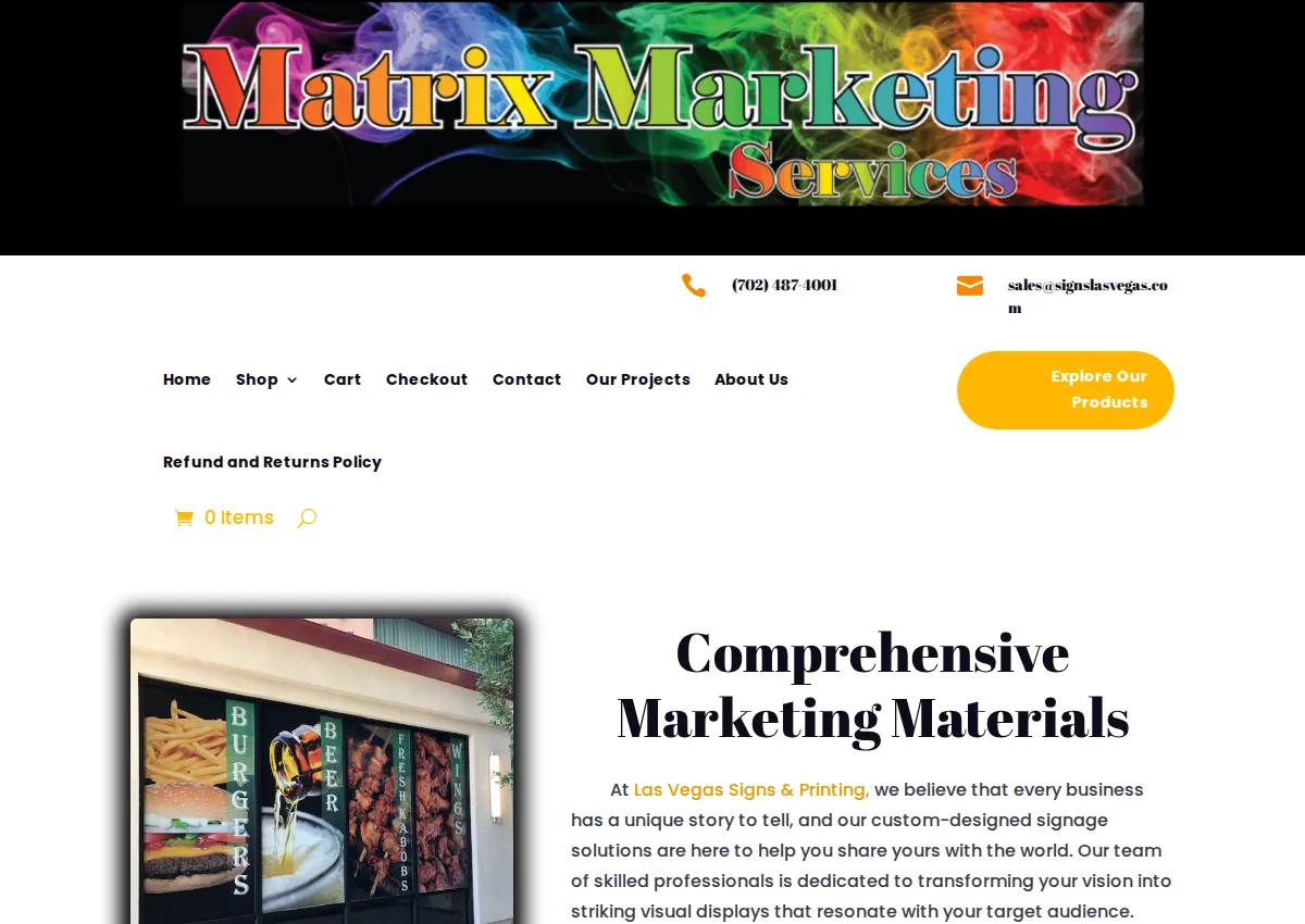 Store homepage