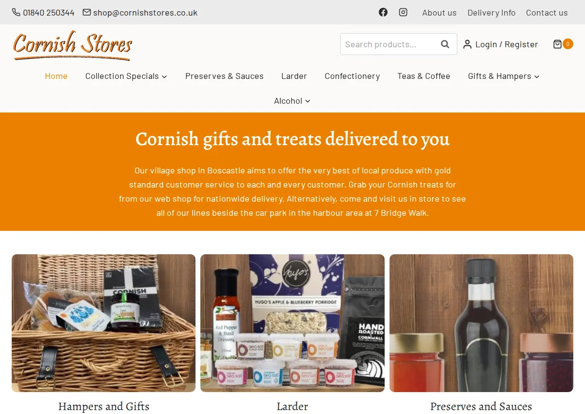 Store homepage