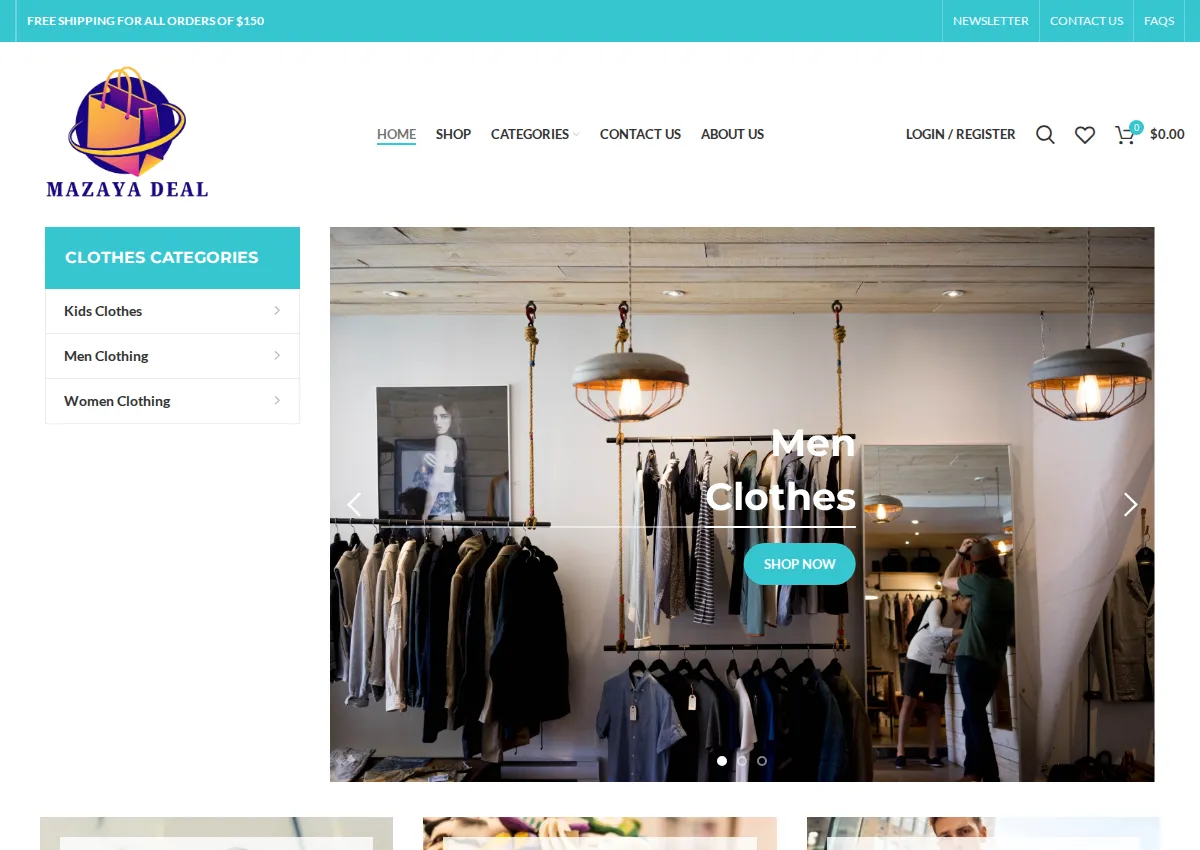Store homepage