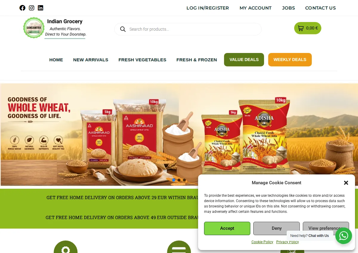 Store homepage