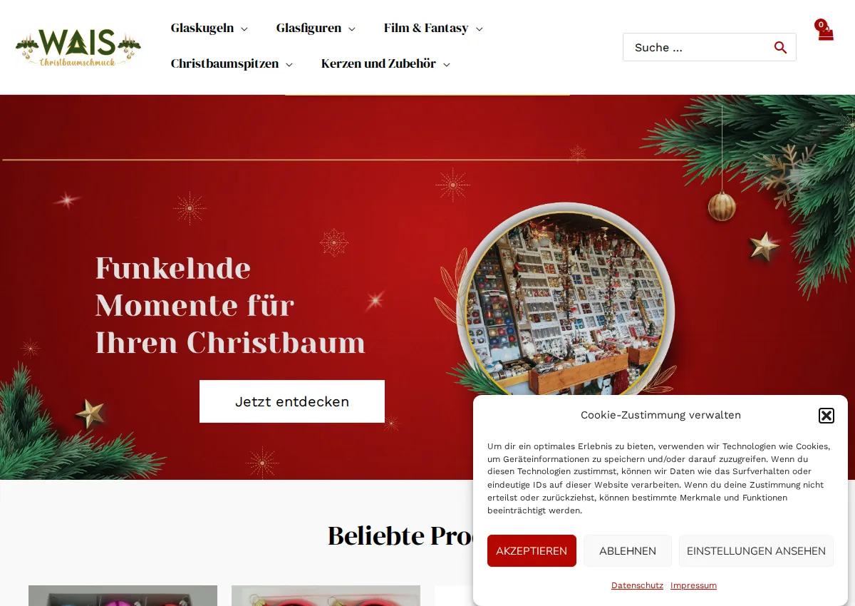 Store homepage