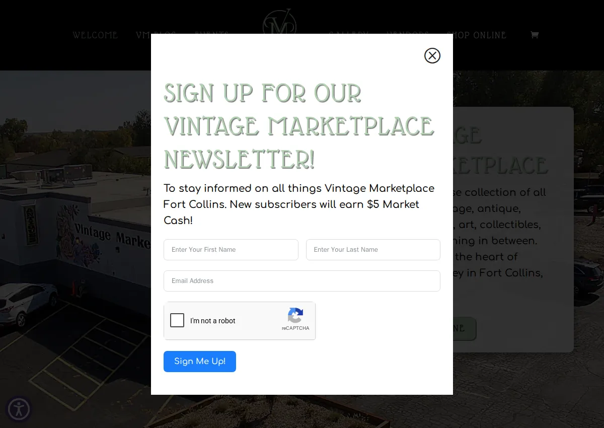 Store homepage